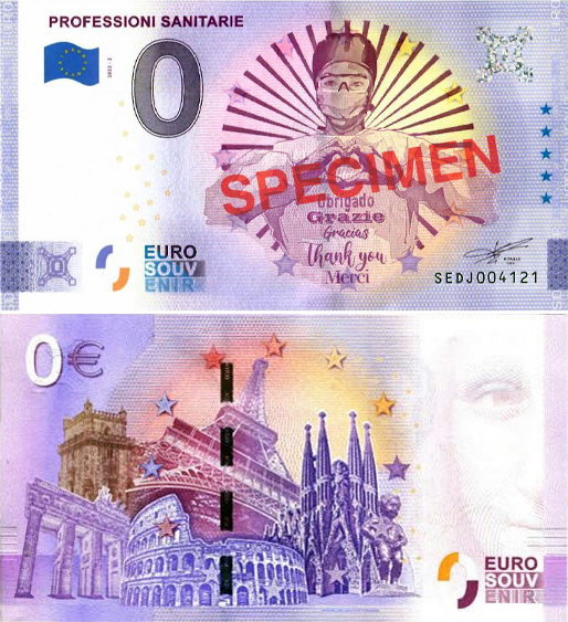 Banconota 0 Euro Professioni Sanitarie (SPECIMEN) -  Italia - 2022 