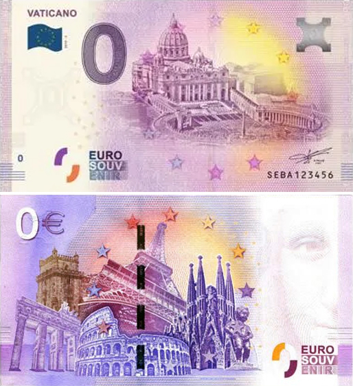 Banconota 0 Euro Vaticano - Vista Aerea -  Città del Vaticano - 2019 