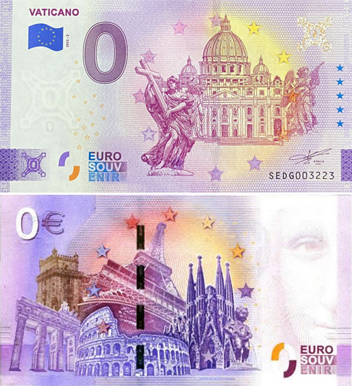 Banconota 0 Euro Vaticano -  Città del Vaticano - 2022 