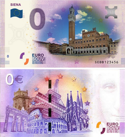 Banconota 0 Euro Siena (COLORATA) -  Italia - 2019 