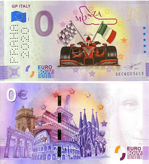 Banconota 0 Euro GP Italy - Monza (SPECIAL EDITION PRAHA 2020 - COLORATA) -  Italia - 2020 