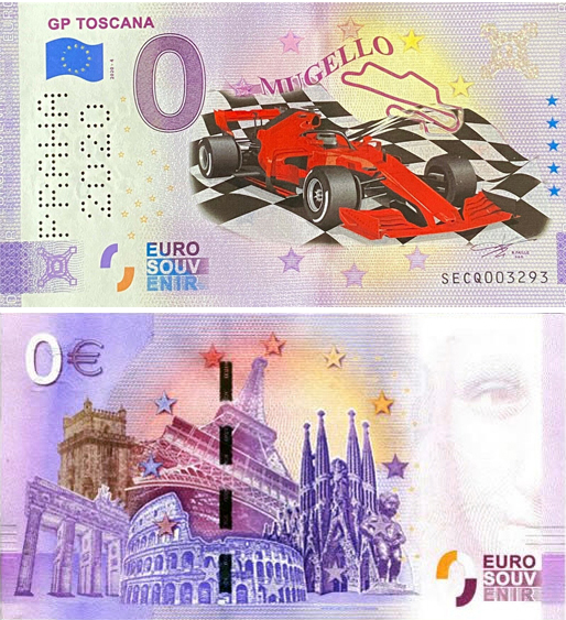 Banconota 0 Euro GP Toscana - Mugello (SPECIAL EDITION PRAHA 2020 - COLORATA) -  Italia - 2020 