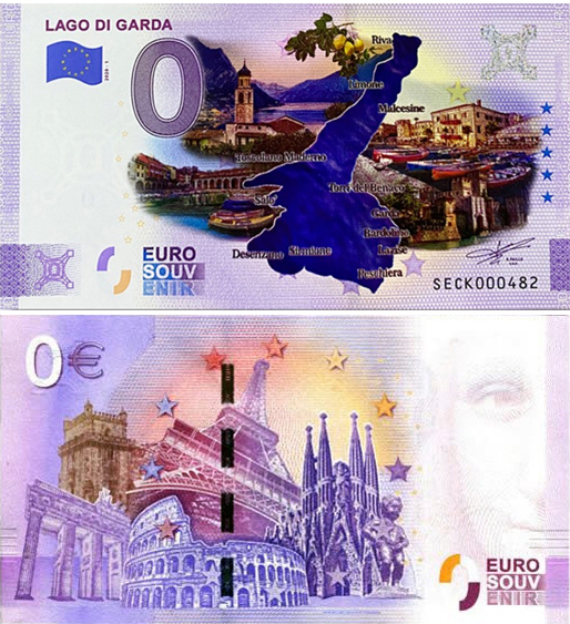 Banconota 0 Euro Lago di Garda (COLORATA) -  Italia - 2020 