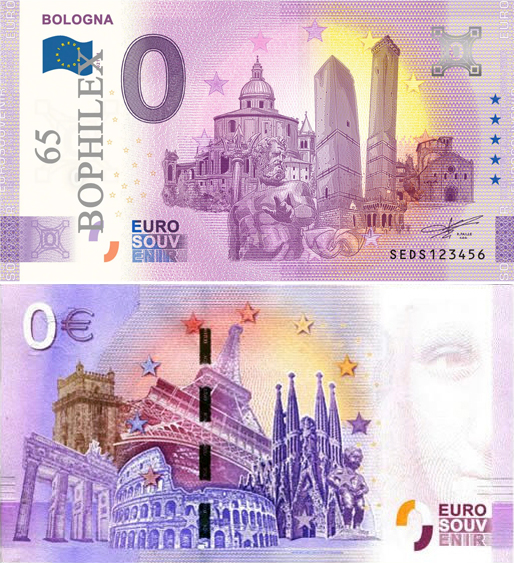 Banconota 0 Euro Bologna (65° BOPHILEX) -  Italia - 2021 