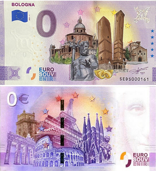 Banconota 0 Euro Bologna (COLORATA) -  Italia - 2021 