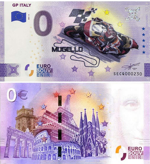 Banconota 0 Euro GP Italy - Mugello (COLORATA) -  Italia - 2021 