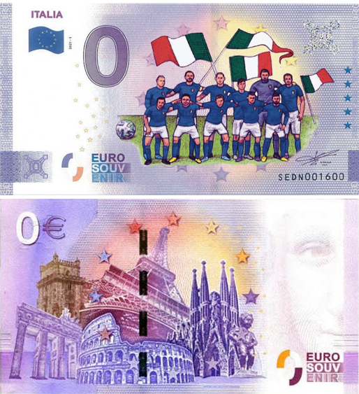 Banconota 0 Euro Nazionale Italiana - Italia 2021-1 (COLORATA) -  Italia - 2021 