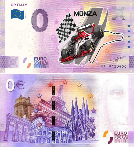 Banconota 0 Euro GP Italy - Monza (COLORATA) -  Italia - 2021 