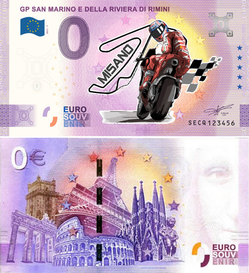 Banconota 0 Euro GP San Marino e della Riviera di Rimini - Misano (COLORATA) -  Italia - 2021 