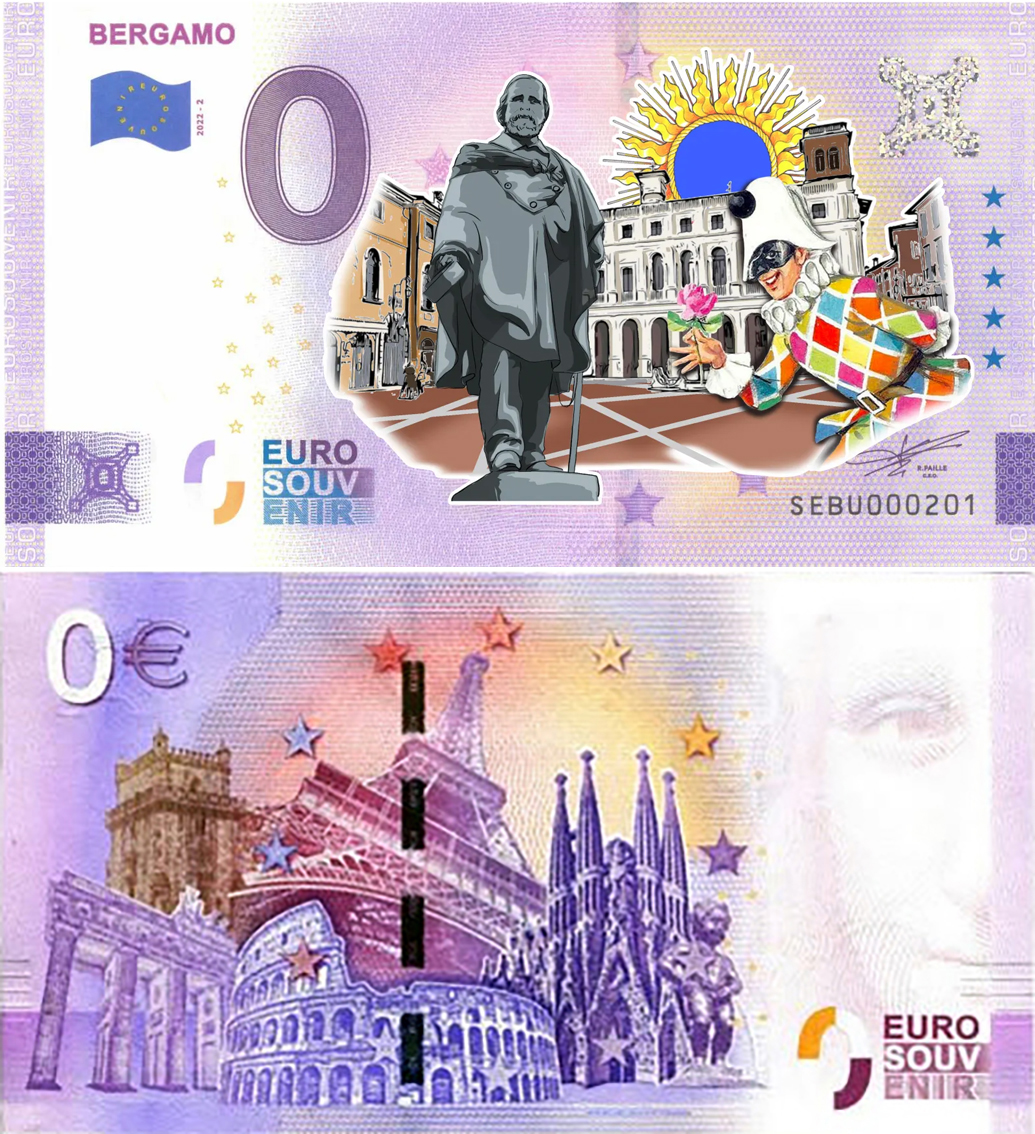 Banconota 0 Euro Bergamo (COLORATA) -  Italia - 2022 