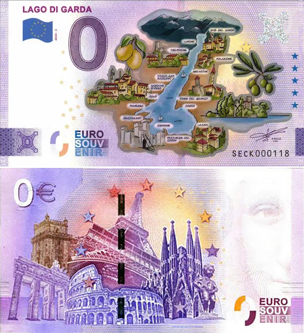 Banconota 0 Euro Lago di Garda (COLORATA) -  Italia - 2022 
