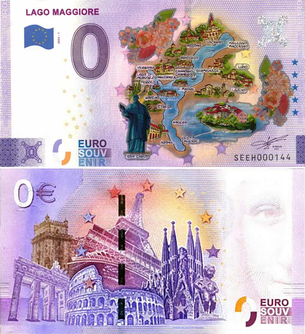 Banconota 0 Euro Lago Maggiore (COLORATA) -  Italia - 2022 