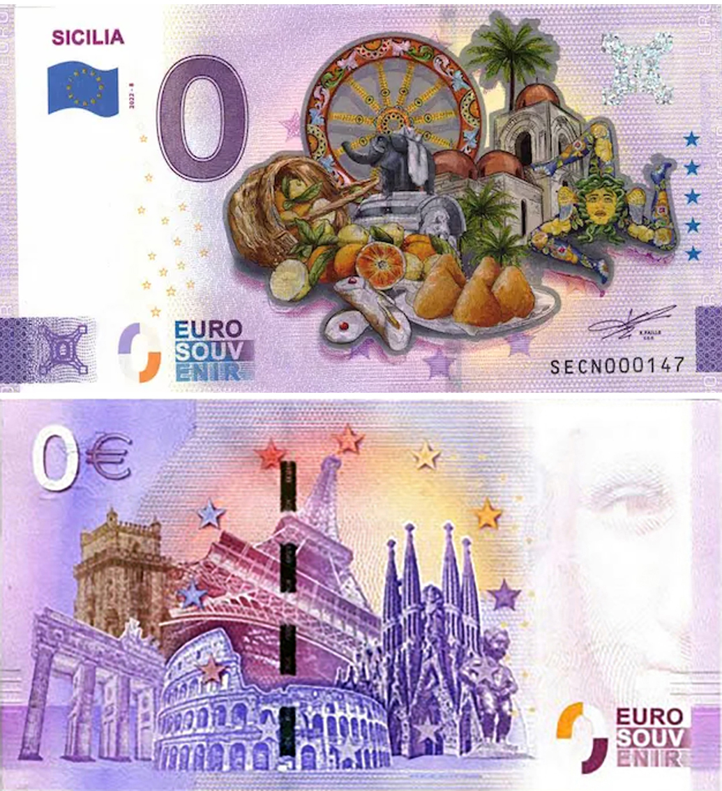 Banconota 0 Euro Sicilia (COLORATA) -  Italia - 2022 