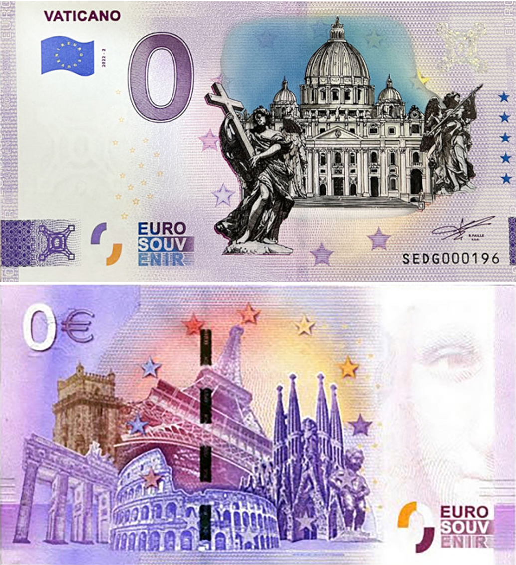 Banconota 0 Euro Vaticano (COLORATA) -  Italia - 2022 