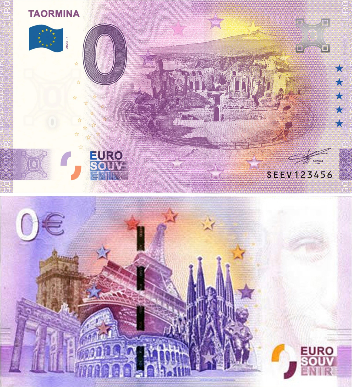 Banconota 0 Euro Taormina -  Italia - 2023 