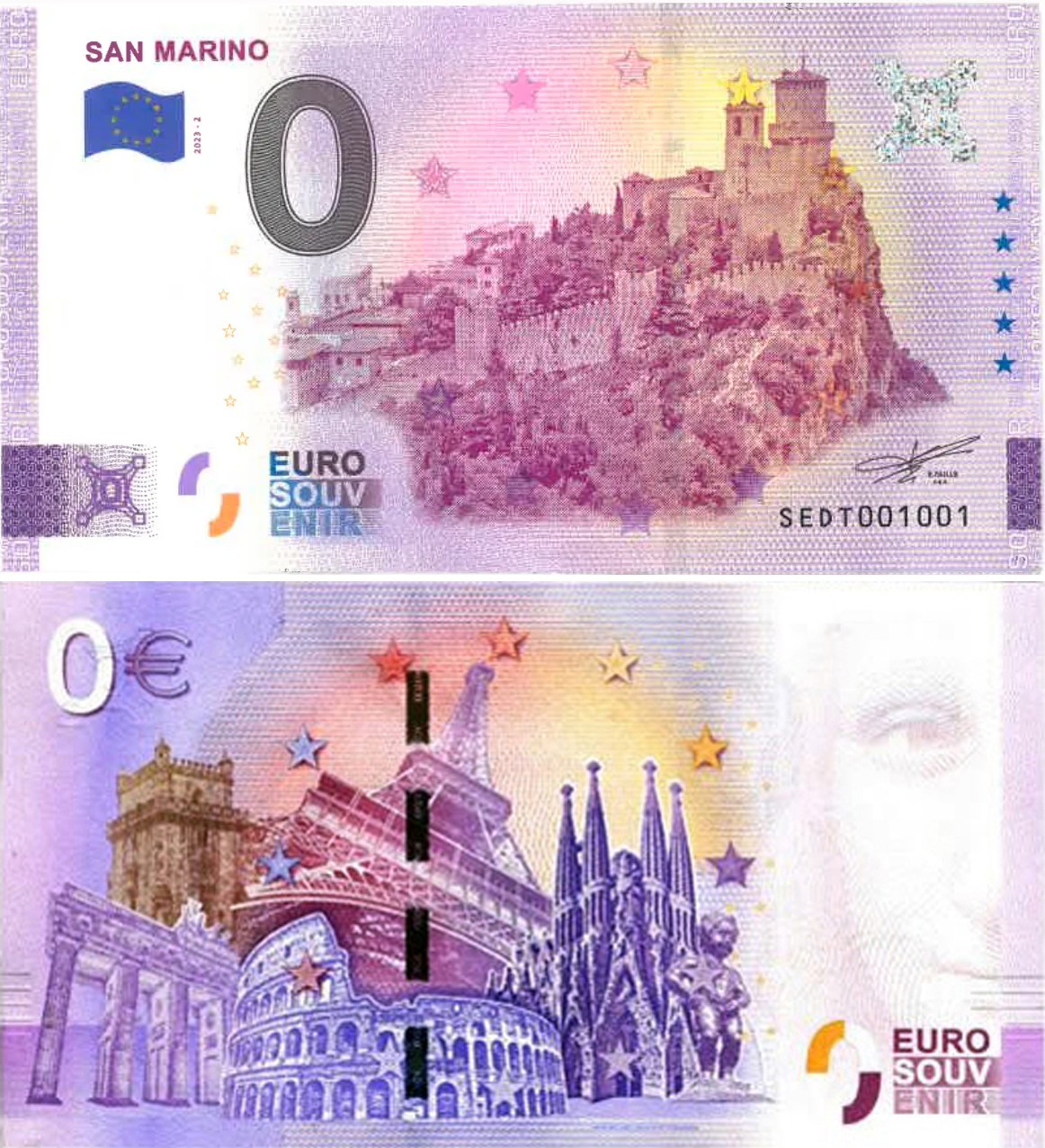 Banconota 0 Euro San Marino -  Italia - 2023 