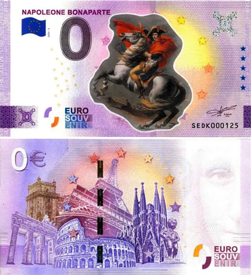 Banconota 0 Euro Napoleone Bonaparte (COLORATA) -  Italia - 2023 