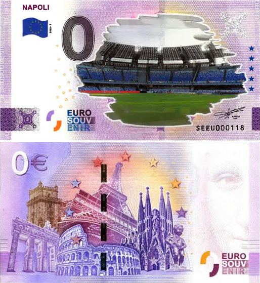 Banconota 0 Euro Napoli (COLORATA) -  Italia - 2023 