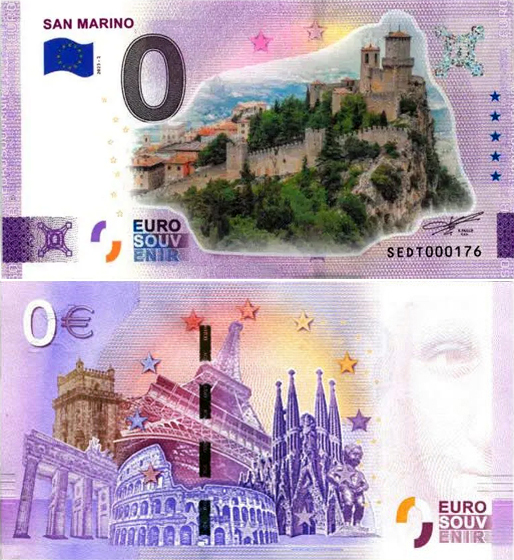 Banconota 0 Euro San Marino (COLORATA) -  Italia - 2023 