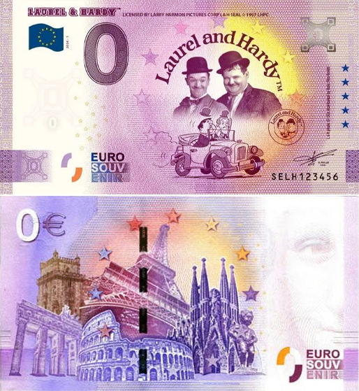 Banconota 0 Euro Laurel & Hardy -  Italia - 2024 
