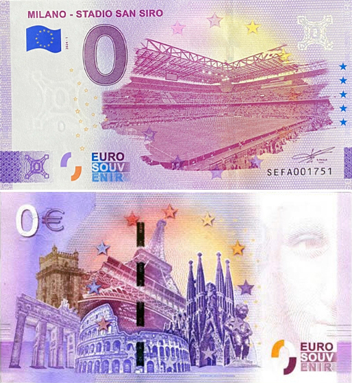 Banconota 0 Euro Milano - Stadio San Siro -  Italia - 2024 