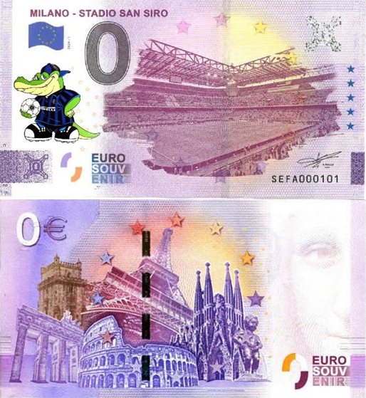 Banconota 0 Euro Milano - Stadio San Siro (Inter) -  Italia - 2024 