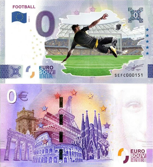 Banconota 0 Euro Football 2024-1 (COLORATA) -  Italia - 2024 