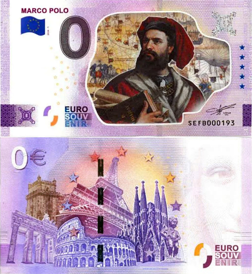 Banconota 0 Euro Marco Polo (COLORATA) -  Italia - 2024 