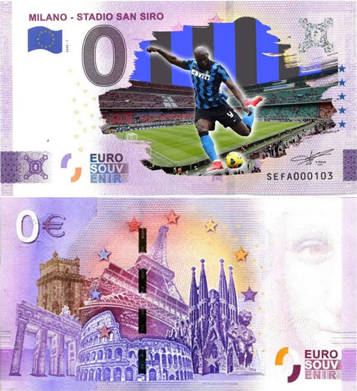 Banconota 0 Euro Milano - Stadio San Siro - Inter -  Italia - 2024 