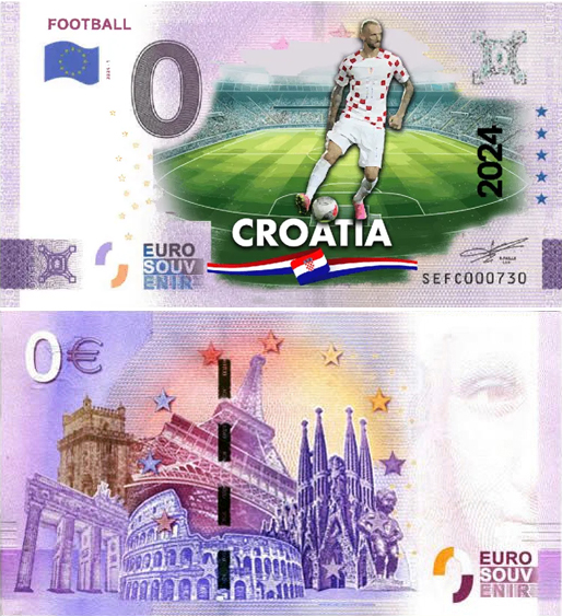 Banconota 0 Euro Football - Europei di Calcio 2024 - Croazia -  Italia - 2024 