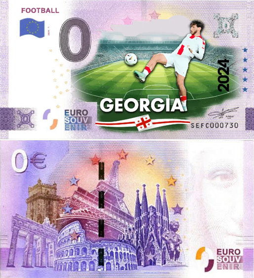 Banconota 0 Euro Football - Europei di Calcio 2024 - Georgia -  Italia - 2024 