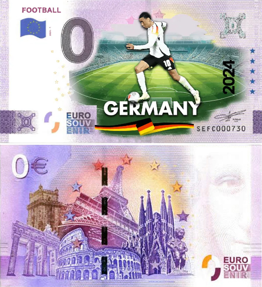 Banconota 0 Euro Football - Europei di Calcio 2024 - Germania -  Italia - 2024 