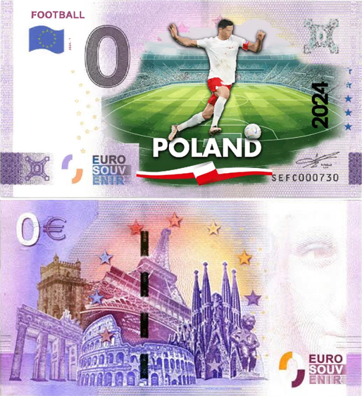 Banconota 0 Euro Football - Europei di Calcio 2024 - Polonia -  Italia - 2024 