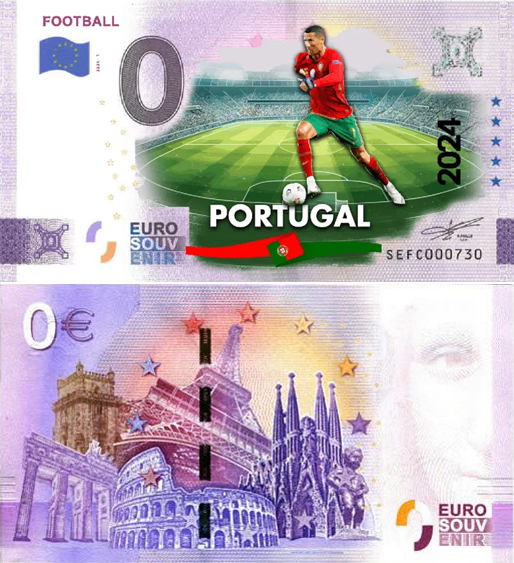 Banconota 0 Euro Football - Europei di Calcio 2024 - Portogallo -  Italia - 2024 