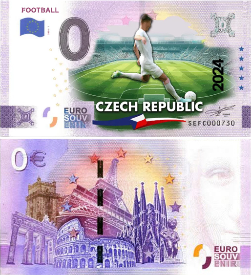 Banconota 0 Euro Football - Europei di Calcio 2024 - Repubblica Ceca -  Italia - 2024 
