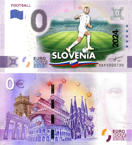 Banconota 0 Euro Football - Europei di Calcio 2024 - Slovenia -  Italia - 2024 