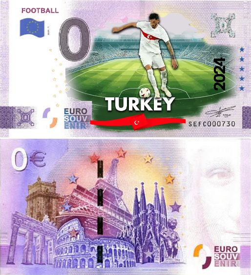 Banconota 0 Euro Football - Europei di Calcio 2024 - Turchia -  Italia - 2024 
