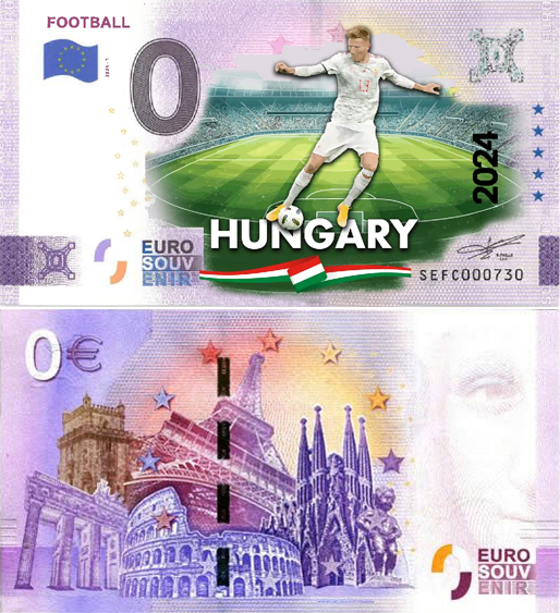 Banconota 0 Euro Football - Europei di Calcio 2024 - Ungheria -  Italia - 2024 