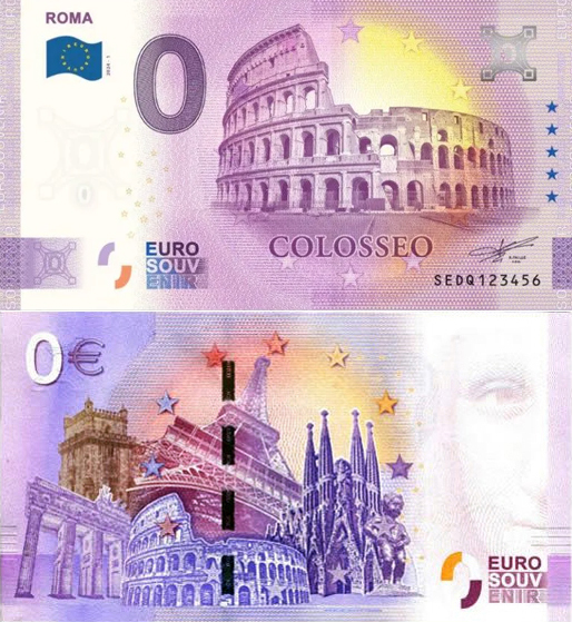 Banconota 0 Euro Roma - Colosseo -  Italia - 2024 