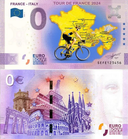 Banconota 0 Euro France - Italy (COLORATA) -  Italia - 2024 