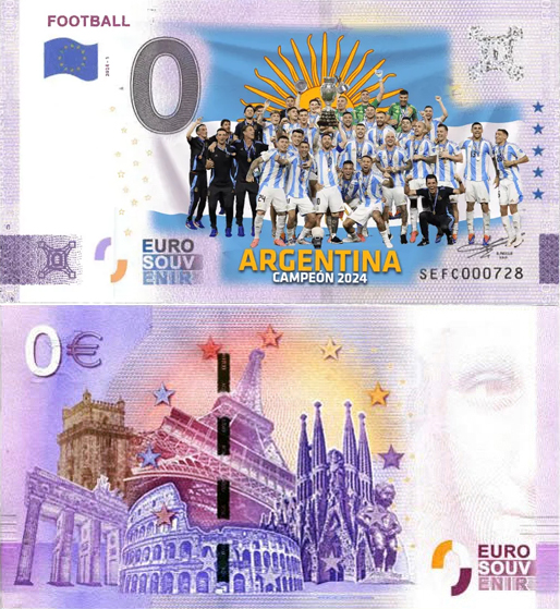 Banconota 0 Euro Football - Argentina Campione Coppa America 2024 -  Italia - 2024 