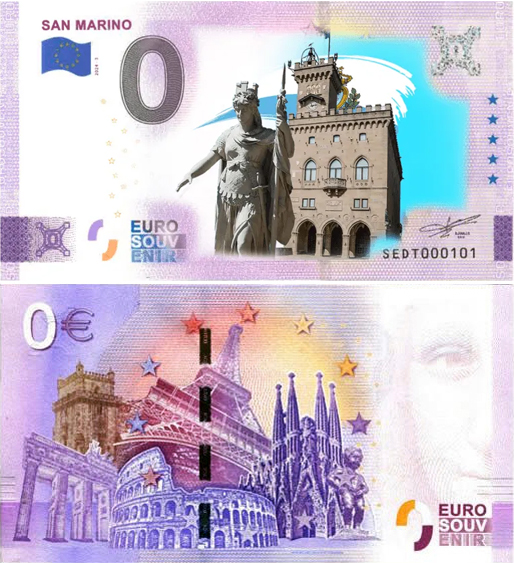 Banconota 0 Euro San Marino (COLORATA) -  Italia - 2024 