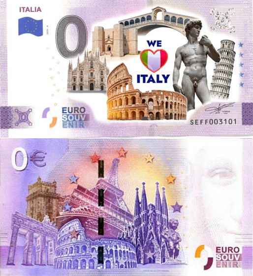 Banconota 0 Euro Italia (COLORATA) -  Italia - 2024 