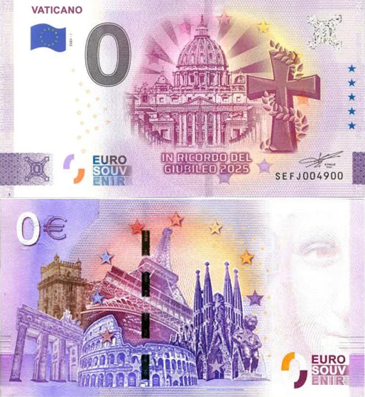 Banconota 0 Euro Vaticano - Giubileo 2025 -  Italia - 2024 