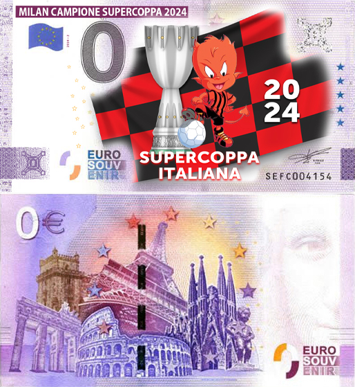 Banconota 0 Euro Milan Campione della Supercoppa Italiana 2024-1 -  Italia - 2025 