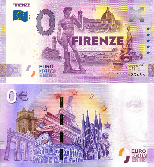 Banconota 0 Euro Firenze -  Italia - 2025 