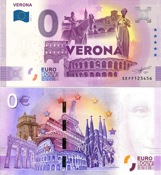 Banconota 0 Euro Verona -  Italia - 2025 