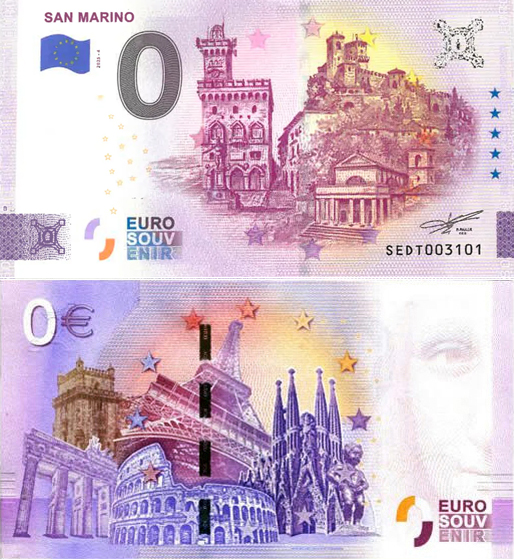 Banconota 0 Euro San Marino -  Italia - 2025 
