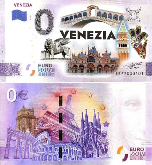 Banconota 0 Euro Venezia (COLORATA) -  Italia - 2025 