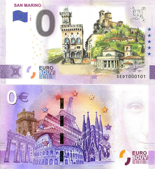 Banconota 0 Euro San Marino (COLORATA) -  Italia - 2025 